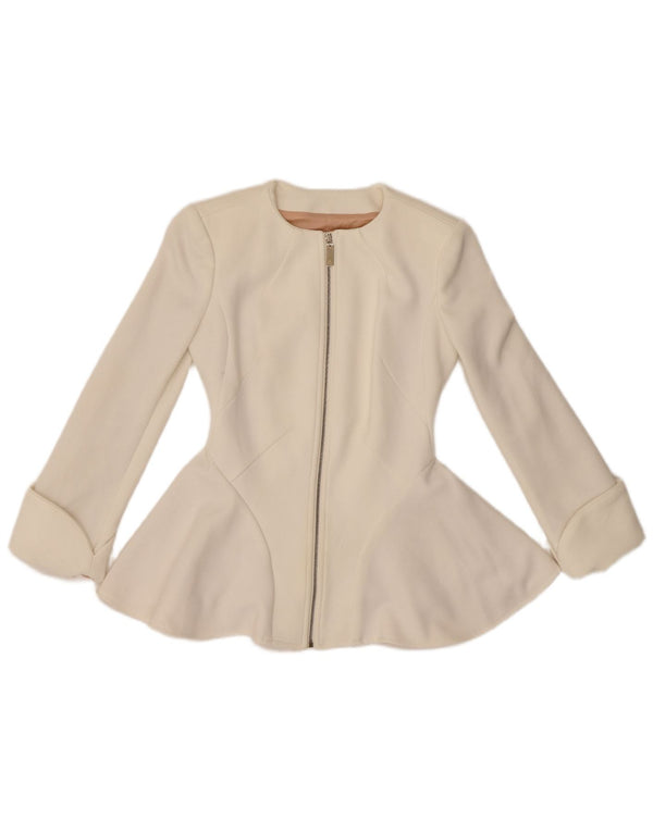 Elisabetta Franchi Женский пиджак на молнии IT 38 XS Белый Полиэстер