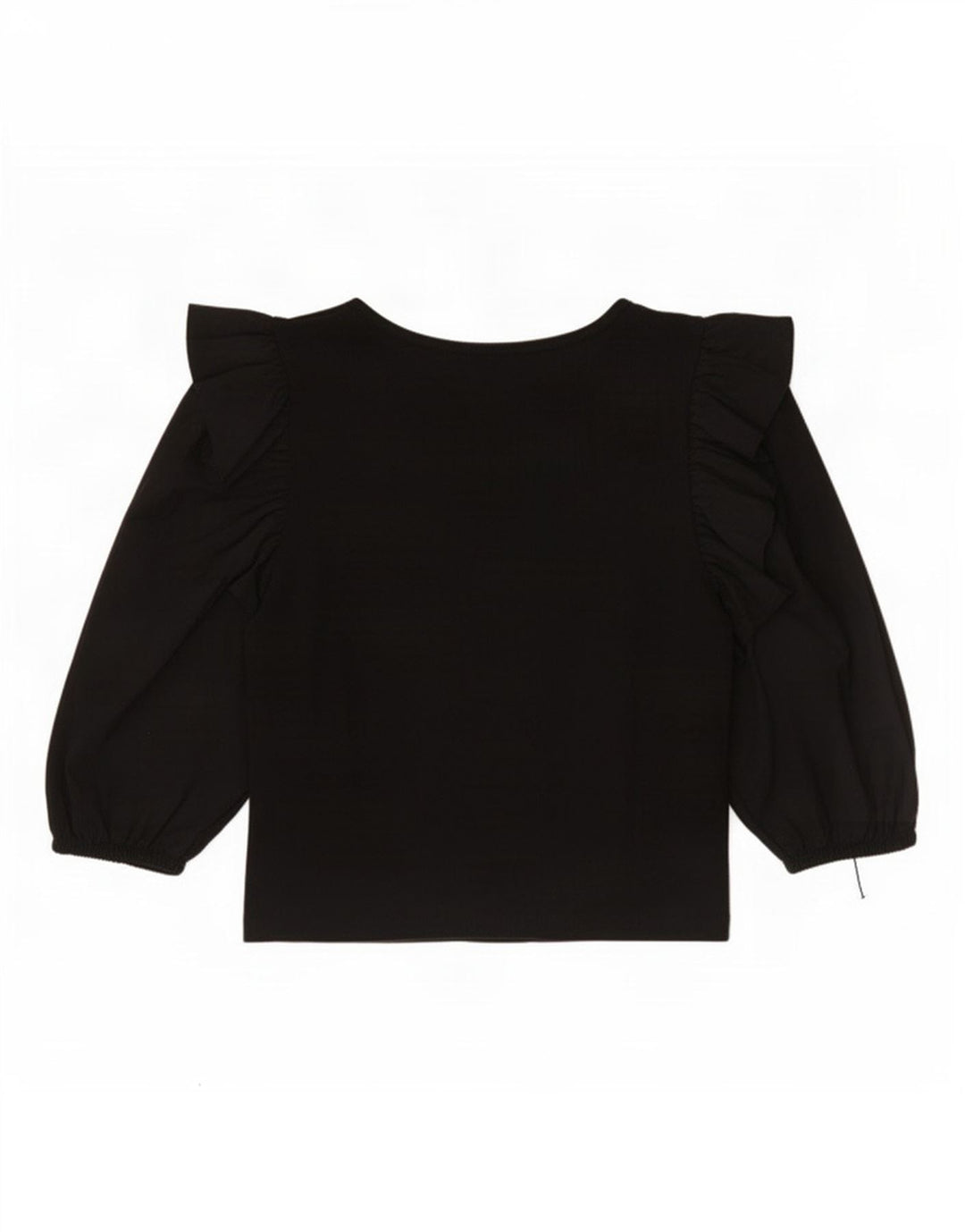 Женский укороченный топ с рукавом 3/4 Zara UK 12, средний черный хлопок, черный