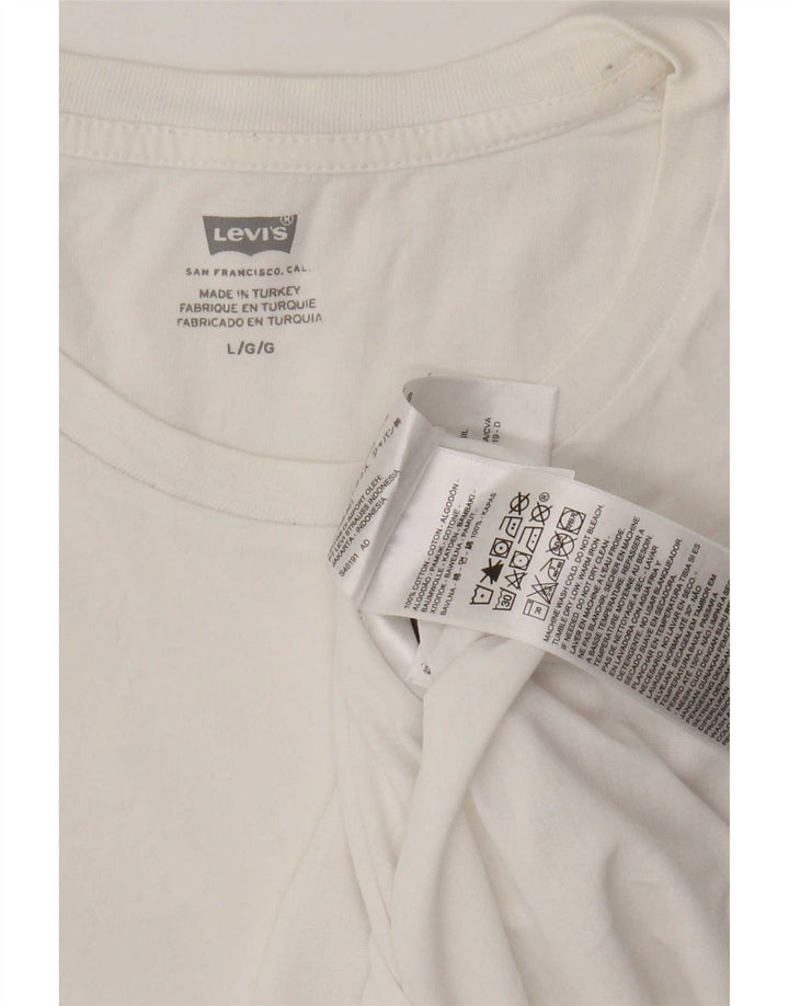 Мужская футболка с рисунком Levi's, хлопковый топ в большую белую полоску