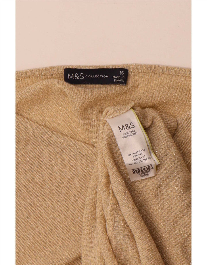 Женская блузка с крыльями летучей мыши Marks & Spencer, Великобритания, 16, большая вискоза с золотистыми крапинками