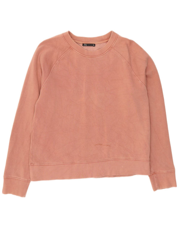 Женский свитер Zara UK 16, большой розовый хлопок