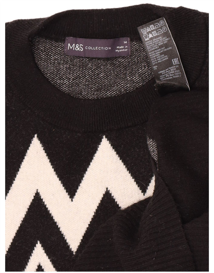 Женский джемпер с круглым вырезом Marks & Spencer UK 14, средний черный