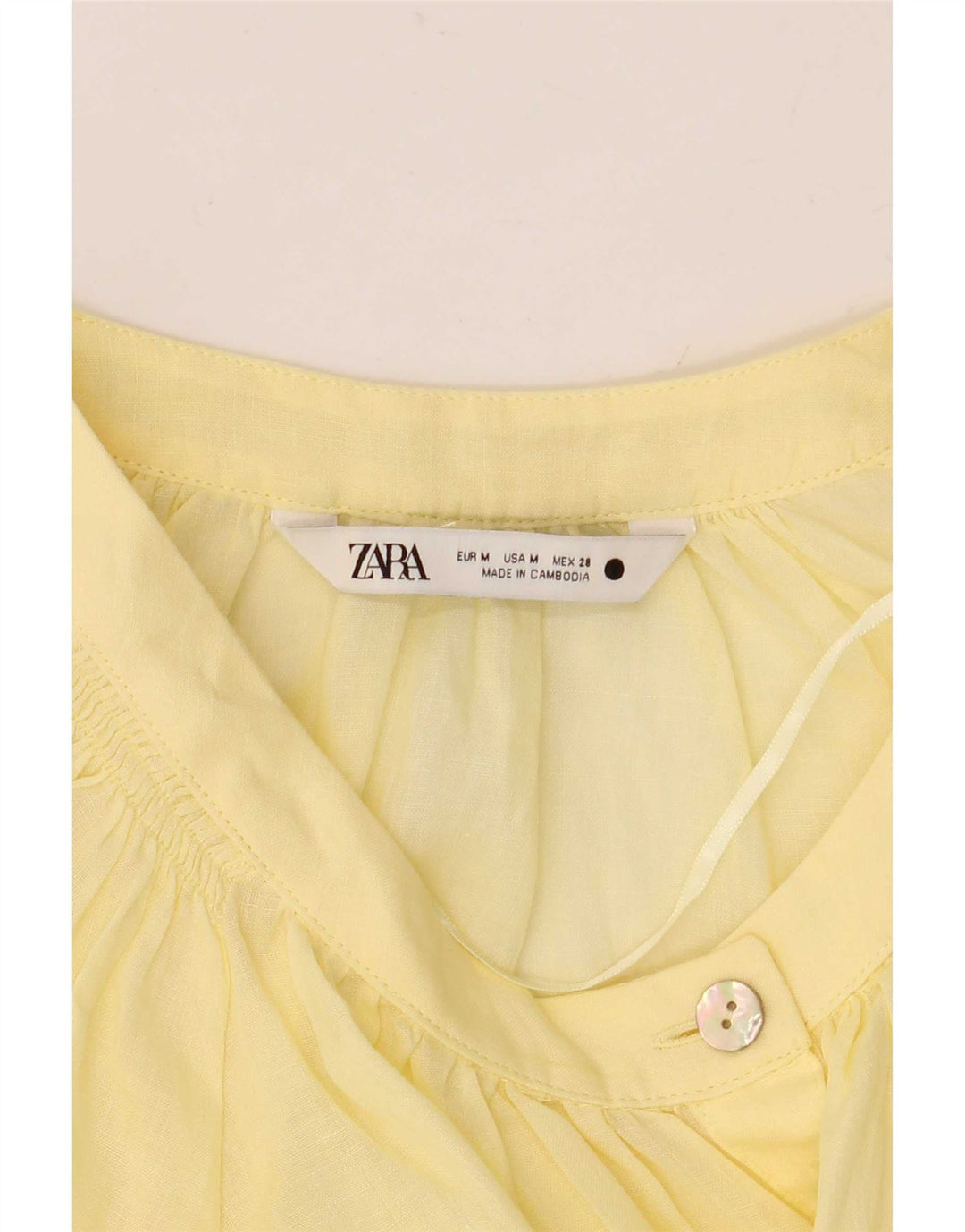 Женская блузка оверсайз с длинными рукавами Zara UK 14, средний желтый цвет
