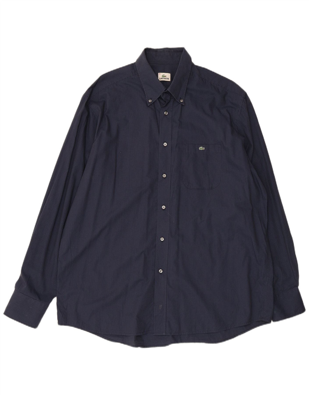 Мужская рубашка LACOSTE, размер 45 XL, темно-синяя клетка, хлопок