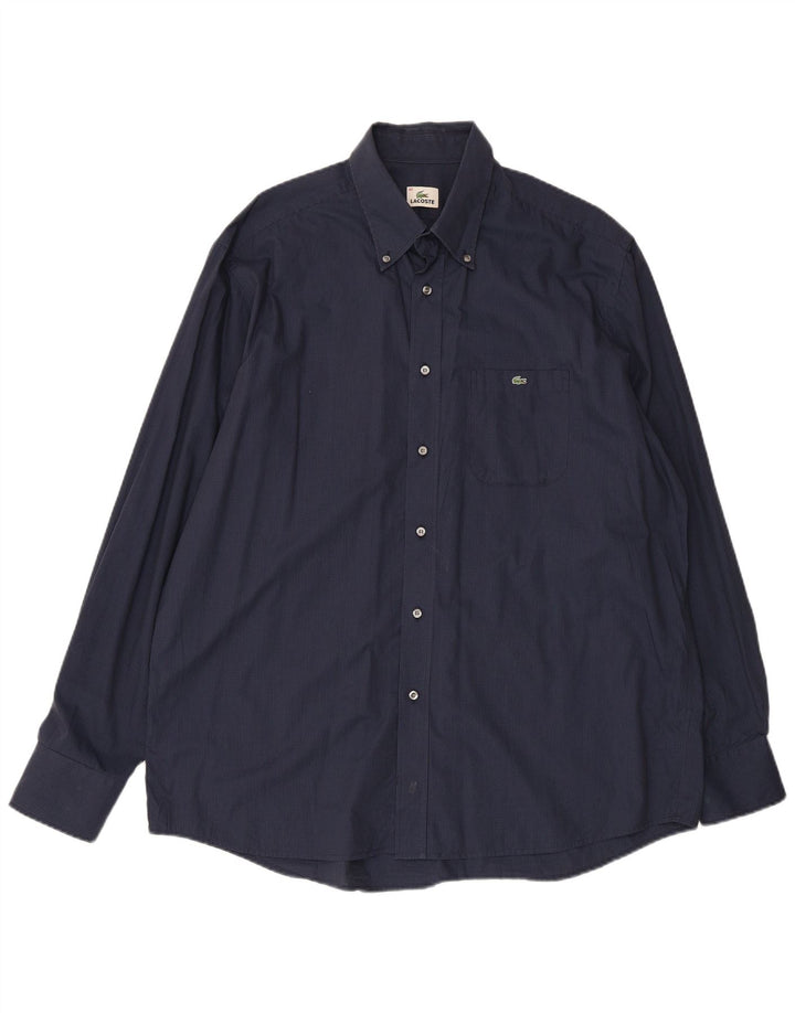 Мужская рубашка LACOSTE, размер 45 XL, темно-синяя клетка, хлопок