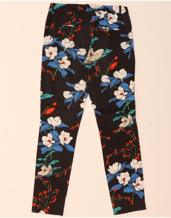 Женские узкие брюки чинос Zara EU 34 2XS W24 L28, черные с цветочным принтом