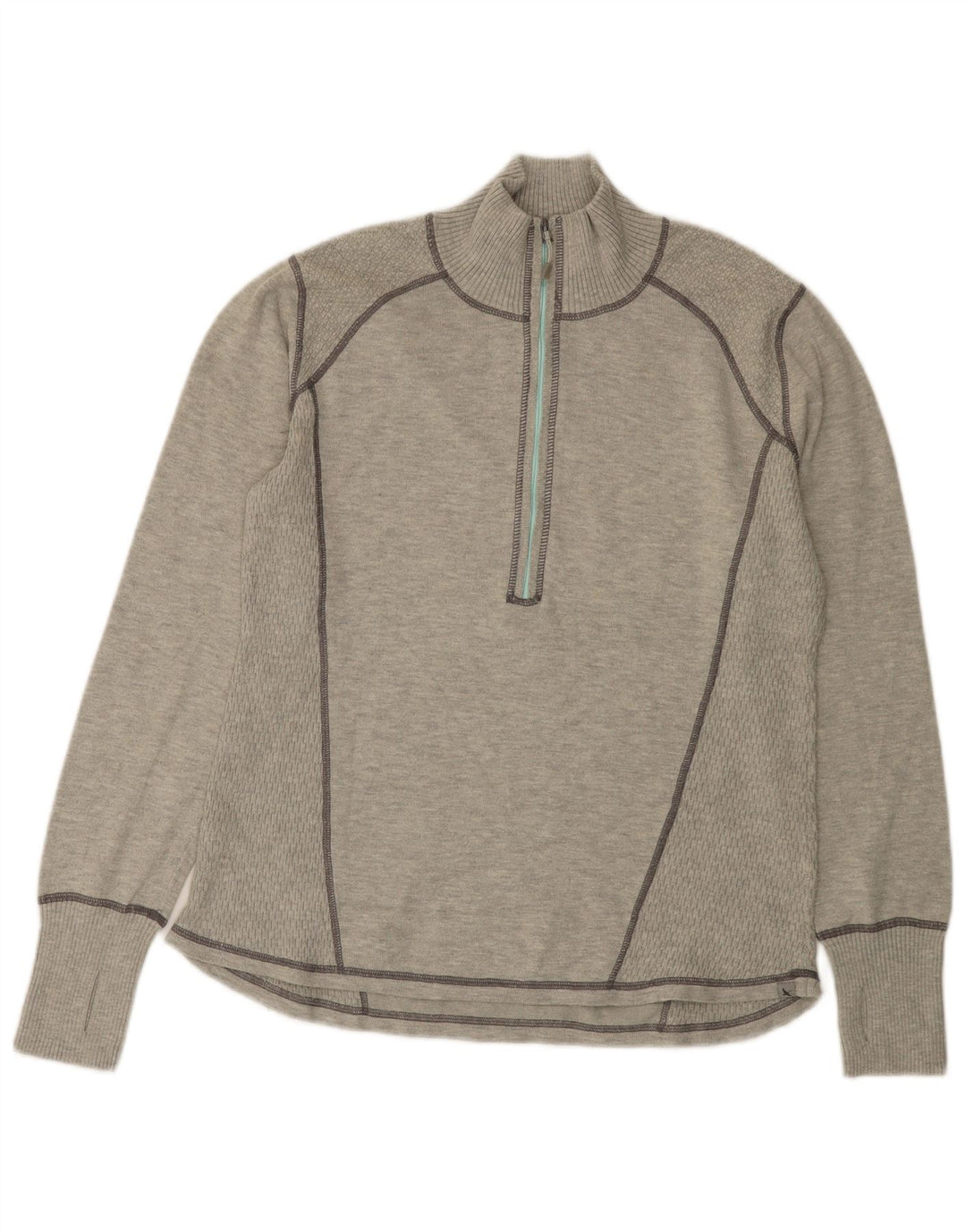 Женский джемпер с воротником на молнии EDDIE BAUER UK 18 XL, серый полиэстер
