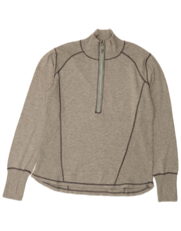 Женский джемпер с воротником на молнии EDDIE BAUER UK 18 XL, серый полиэстер