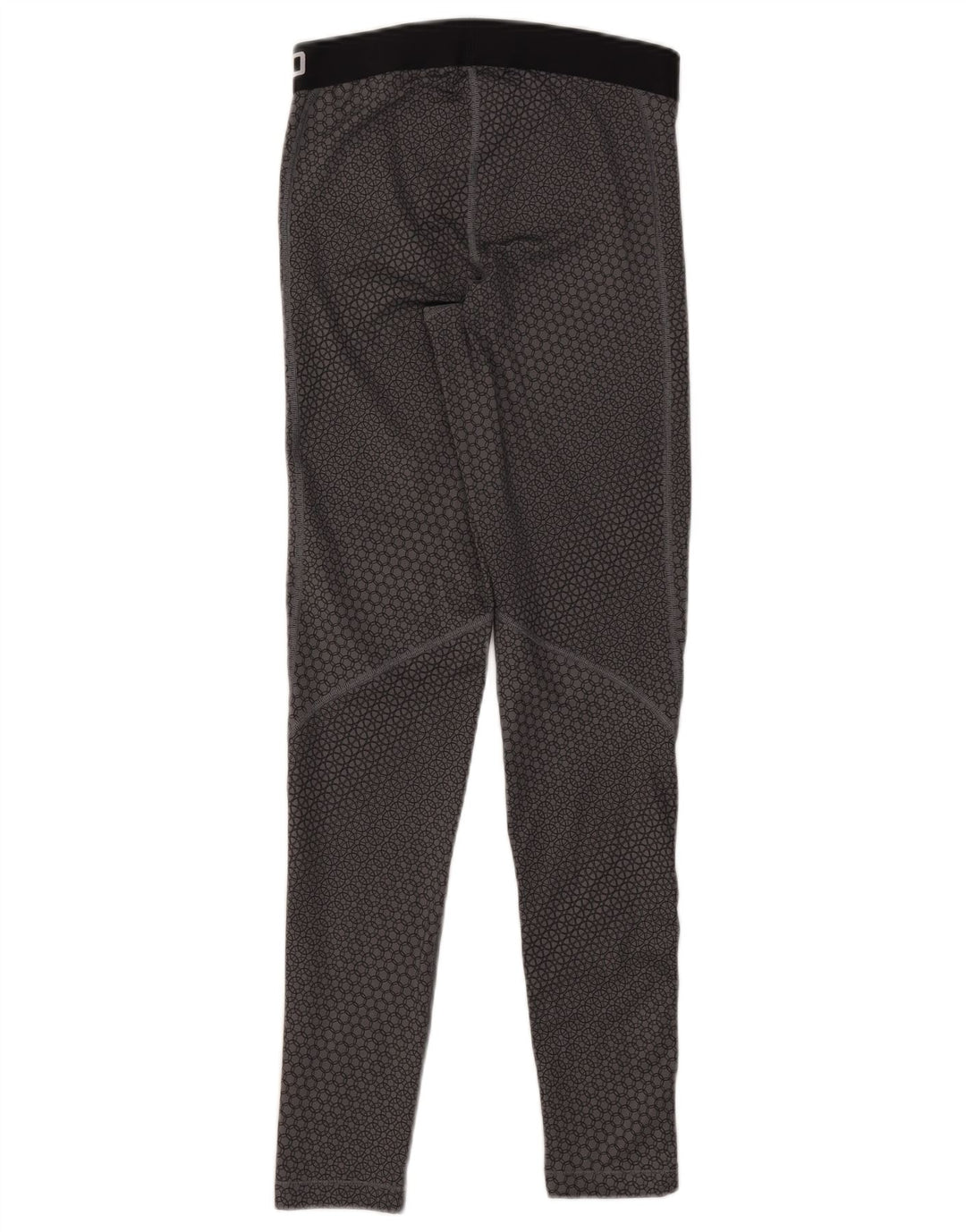 Женские леггинсы с рисунком Nike Dri Fit UK 12, полиэстер среднего серого цвета с геометрическим рисунком