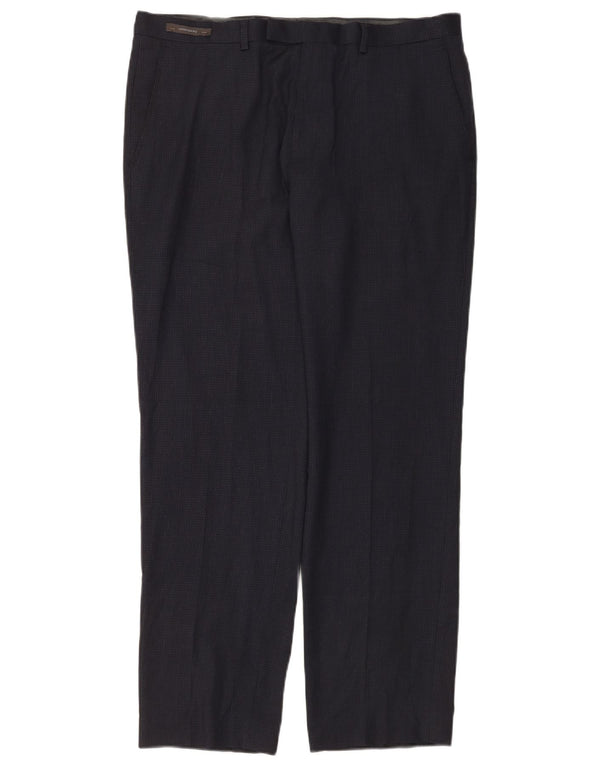 Мужские прямые костюмные брюки строгого кроя Marks & Spencer W36 L31 темно-синие