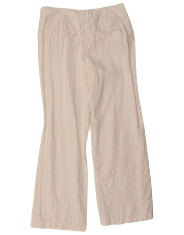 Женские повседневные брюки Monsoon Bootcut UK 10, маленькие W28 L28, белые льняные брюки