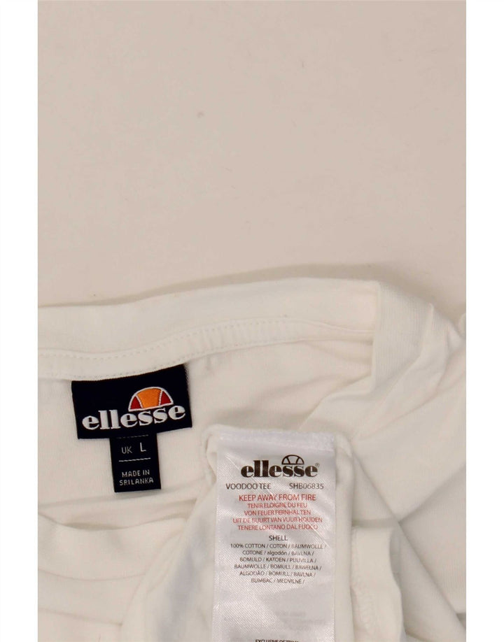 Мужская футболка Ellesse, большой белый хлопок
