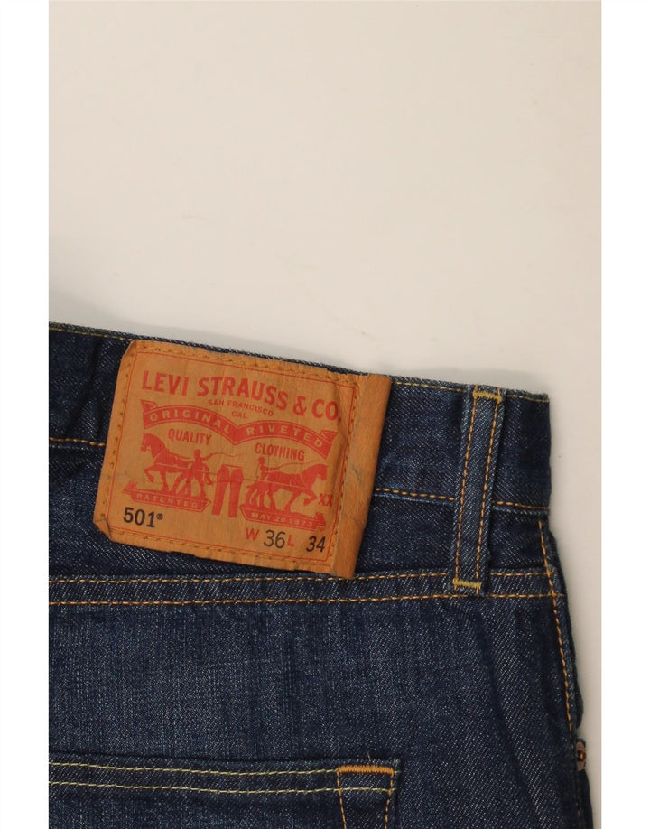 Мужские прямые джинсы Levi's 501 W36 L30 синие, хлопок