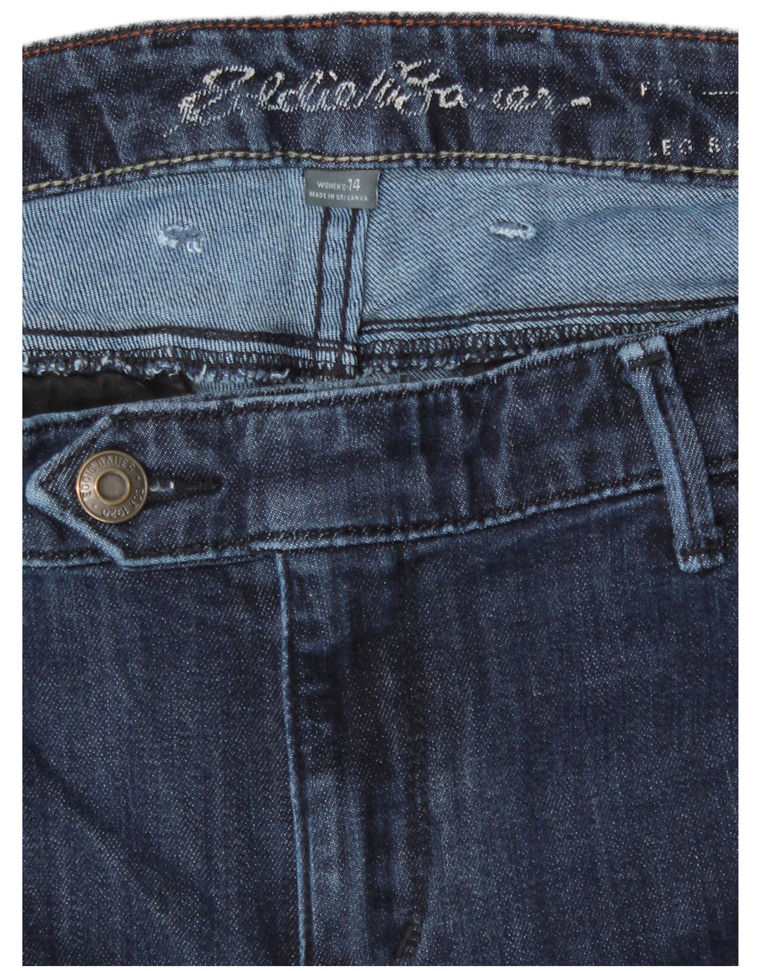 Женские прямые джинсы EDDIE BAUER с пышными формами, размер США 14, XL, W36, L28, темно-синий, хлопок