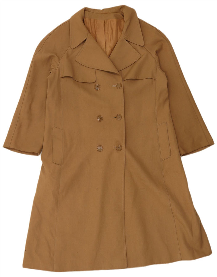 VINTAGE Womens Trench Coat IT 46 Large Beige Polyester