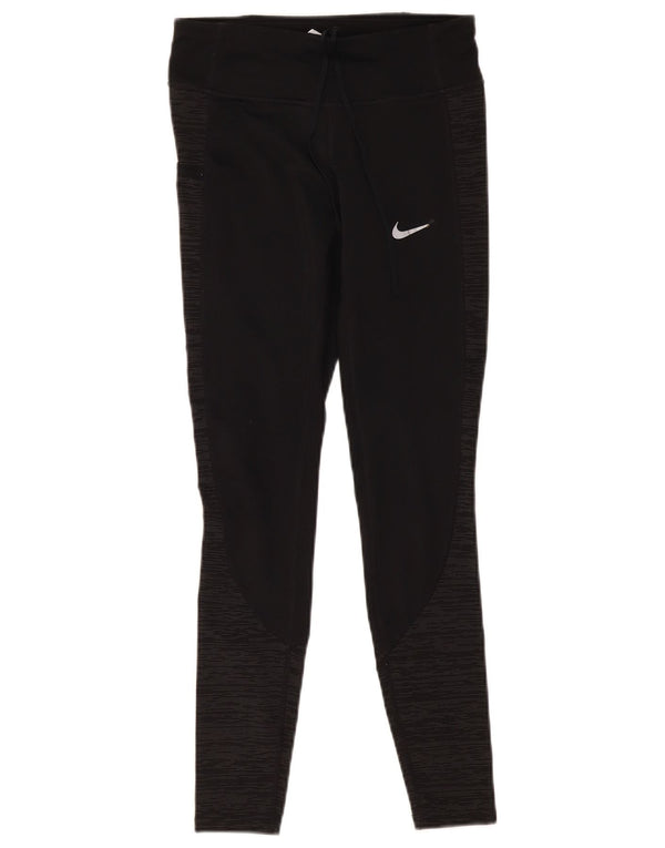 Женские спортивные брюки Nike Dri Fit UK 6 XS, черные, полиэстер с цветными блоками