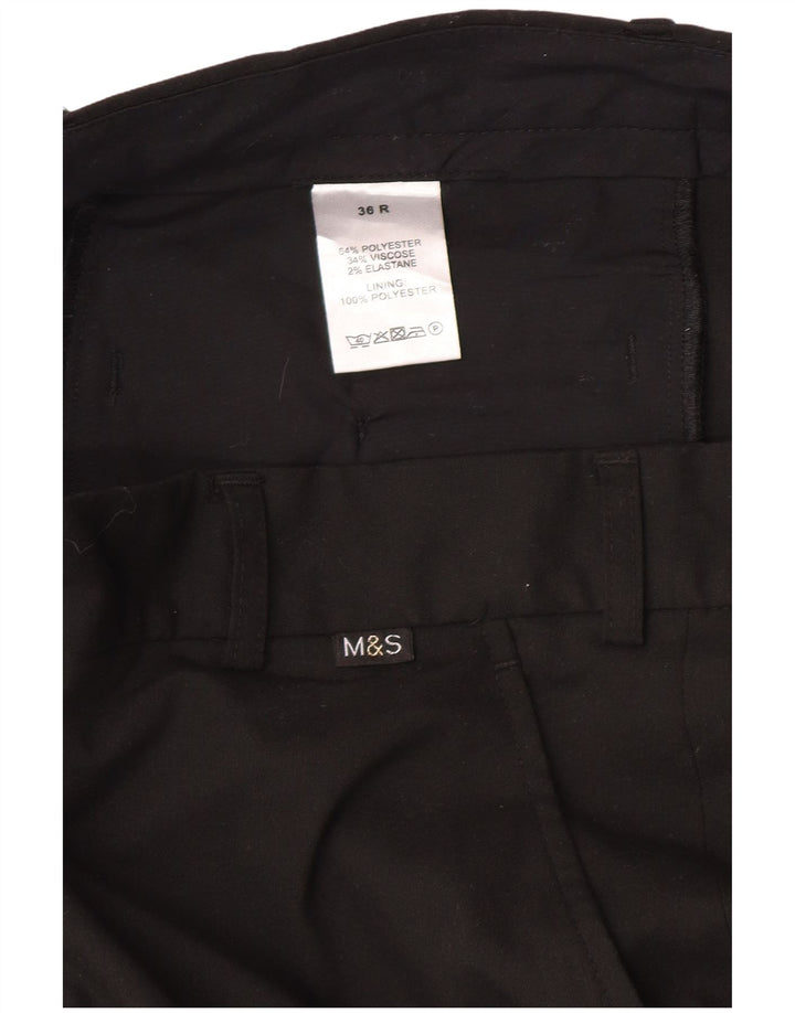 Мужские прямые брюки-чиносы Marks & Spencer W36 L30 черные из полиэстера