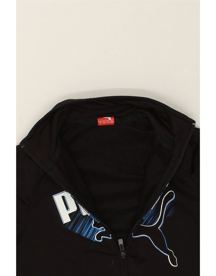 PUMA Boys Graphic Tracksuit Top Jacket 11-12 Years Black Vintage Puma and Second-Hand Puma from Messina Hembry 