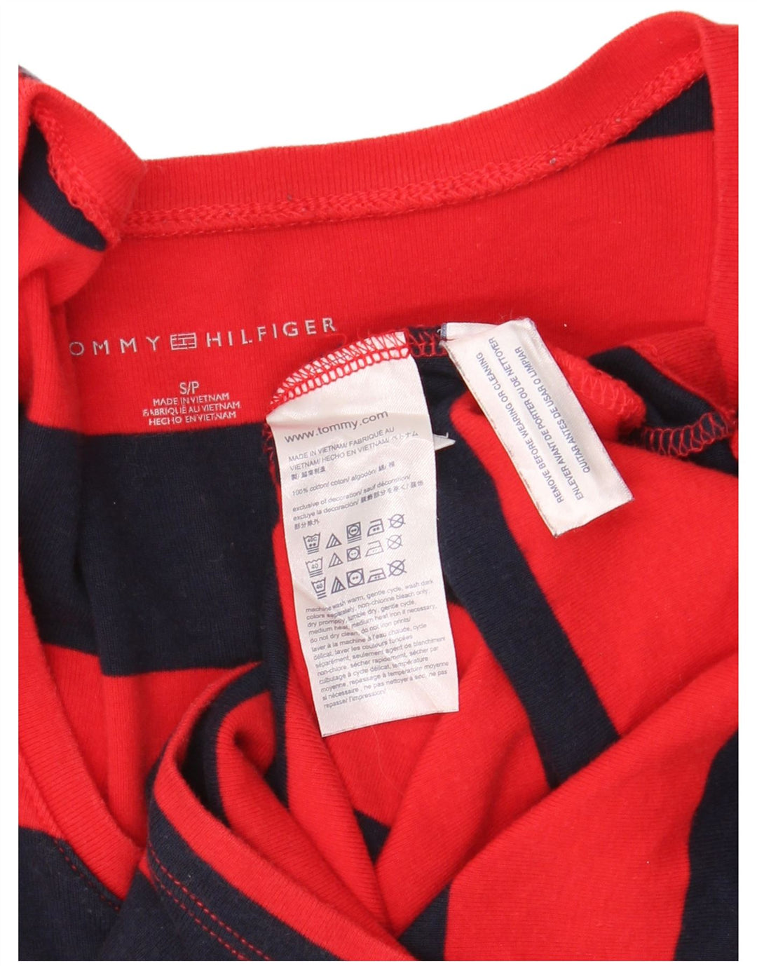 Женский топ Tommy Hilfiger с длинным рукавом, Великобритания, 10 маленьких хлопковых красных полосок