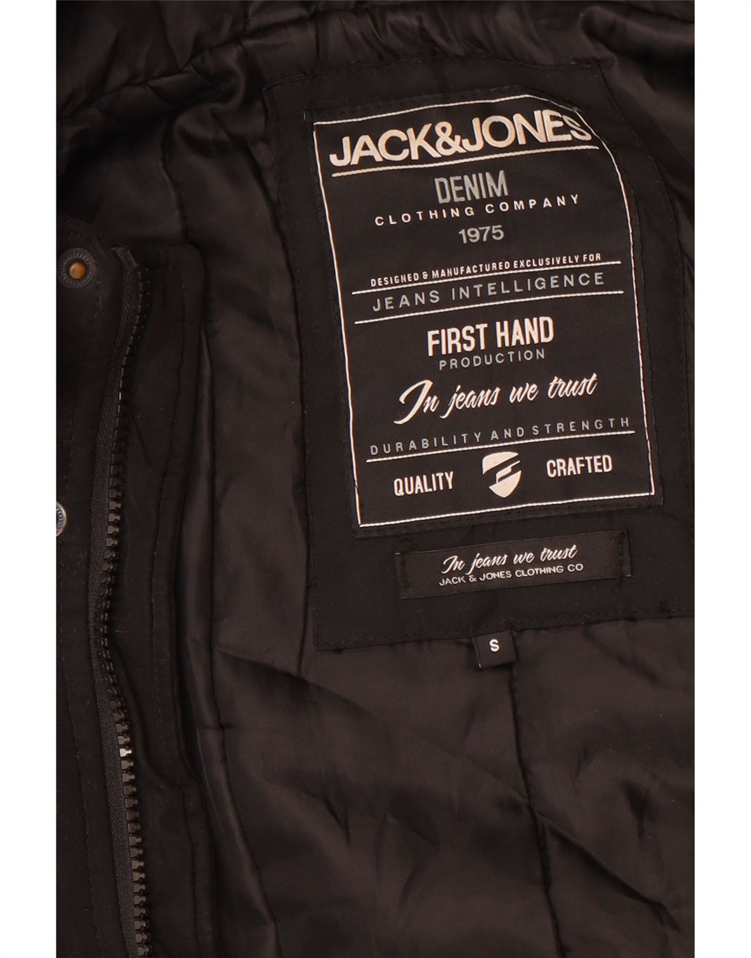 Мужская куртка-бомбер с капюшоном Jack & Jones UK 36, маленькая, черная