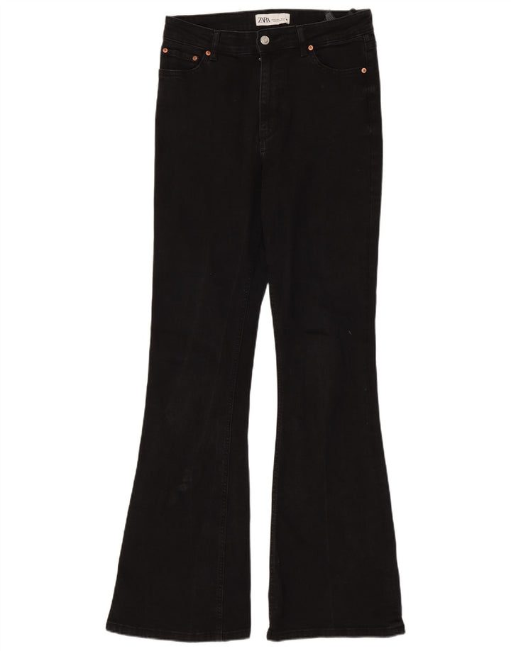 Женские расклешенные джинсы Zara EU 40 Medium W30 L33, черный хлопок