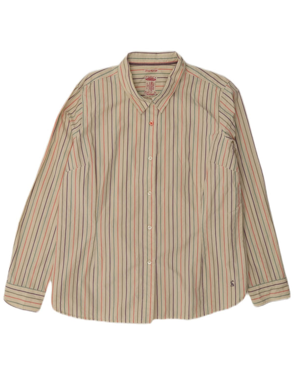 Женская рубашка Joules UK 18 XL, хлопковая бежевая полоска