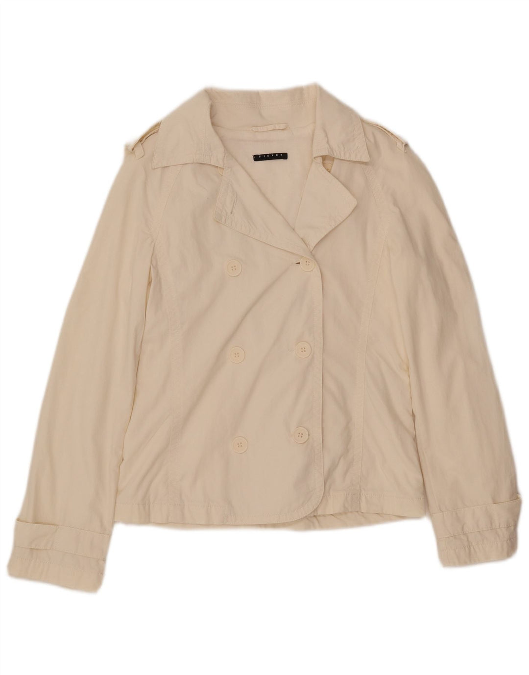 Женское бушлат Sisley IT 40, маленький белый, хлопок