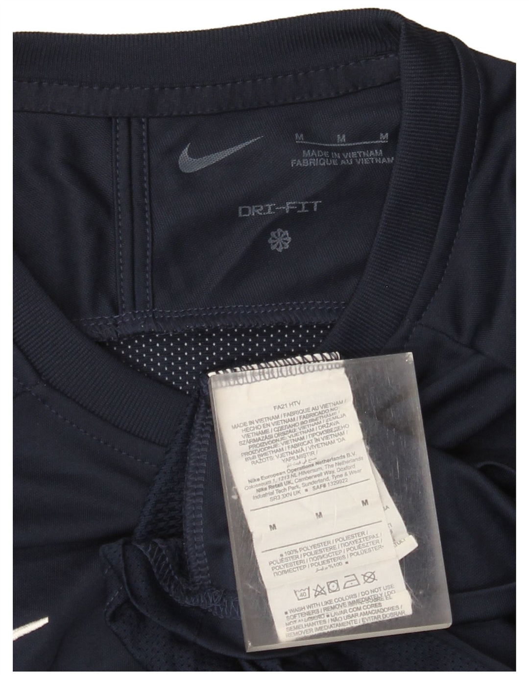 Мужская футболка Nike Dri Fit Верх среднего размера, темно-синий, полиэстер с цветными блоками