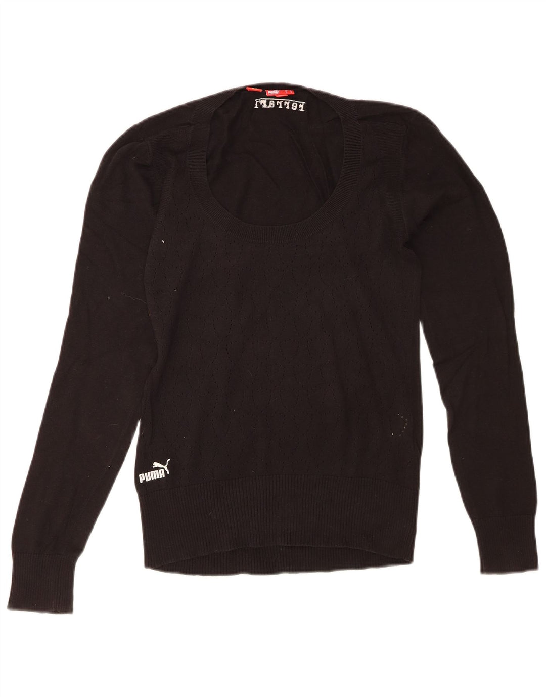 PUMA Womens Ferrari Crew Neck Jumper Sweater UK 14 Medium Black