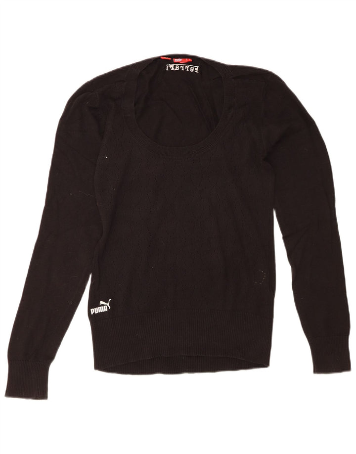 PUMA Womens Ferrari Crew Neck Jumper Sweater UK 14 Medium Black