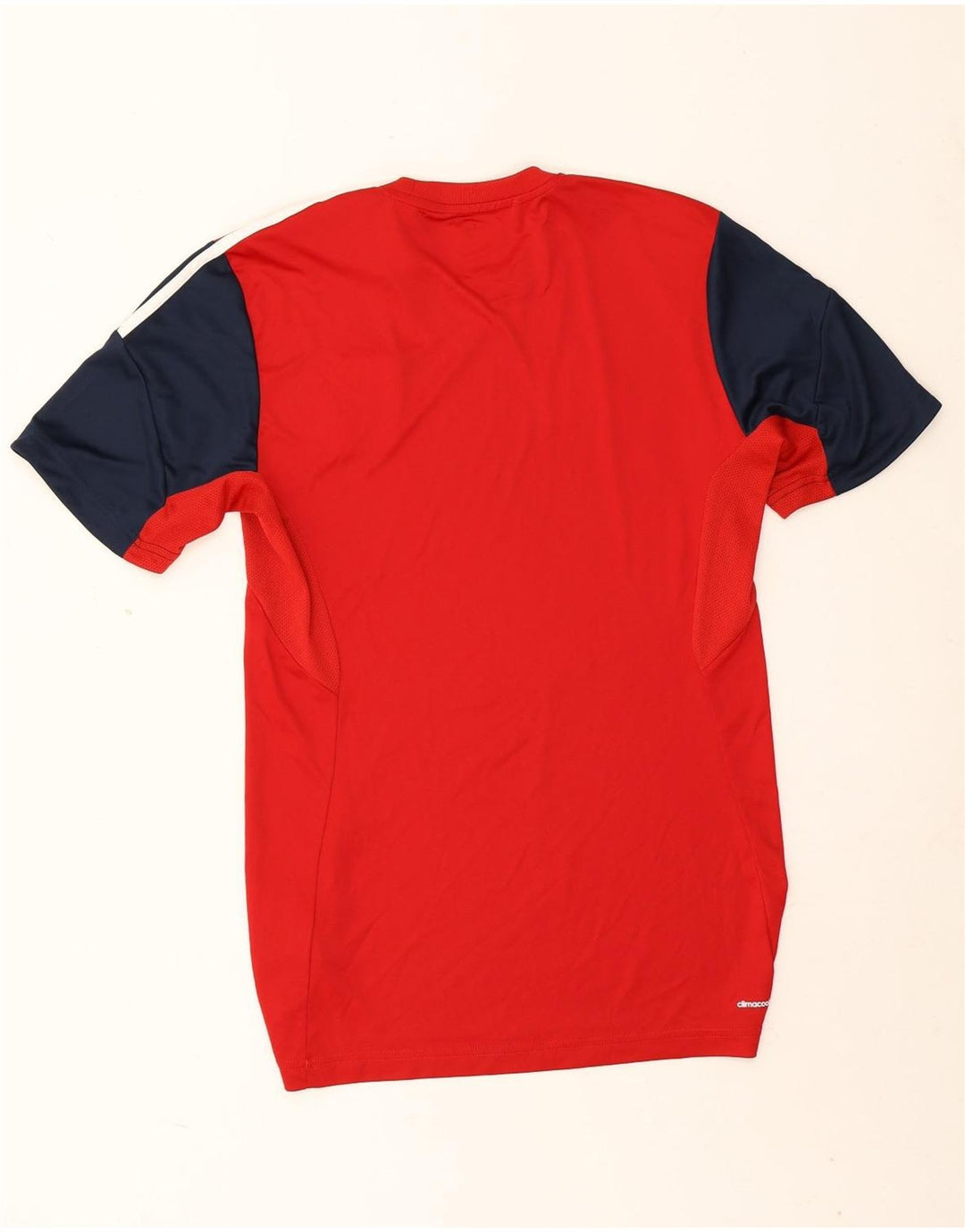 Мужская футболка Adidas Climacool Top UK 38/40, средний красный, полиэстер с цветными блоками