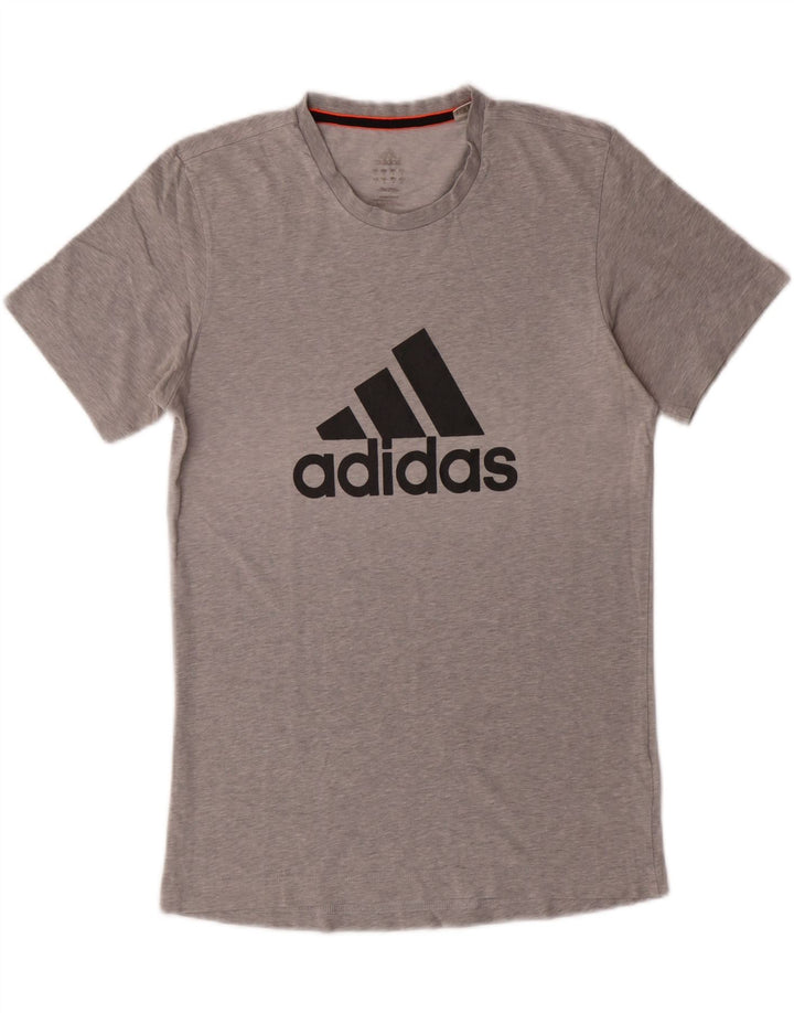 ADIDAS Mens Graphic T-Shirt Top Small Grey Cotton