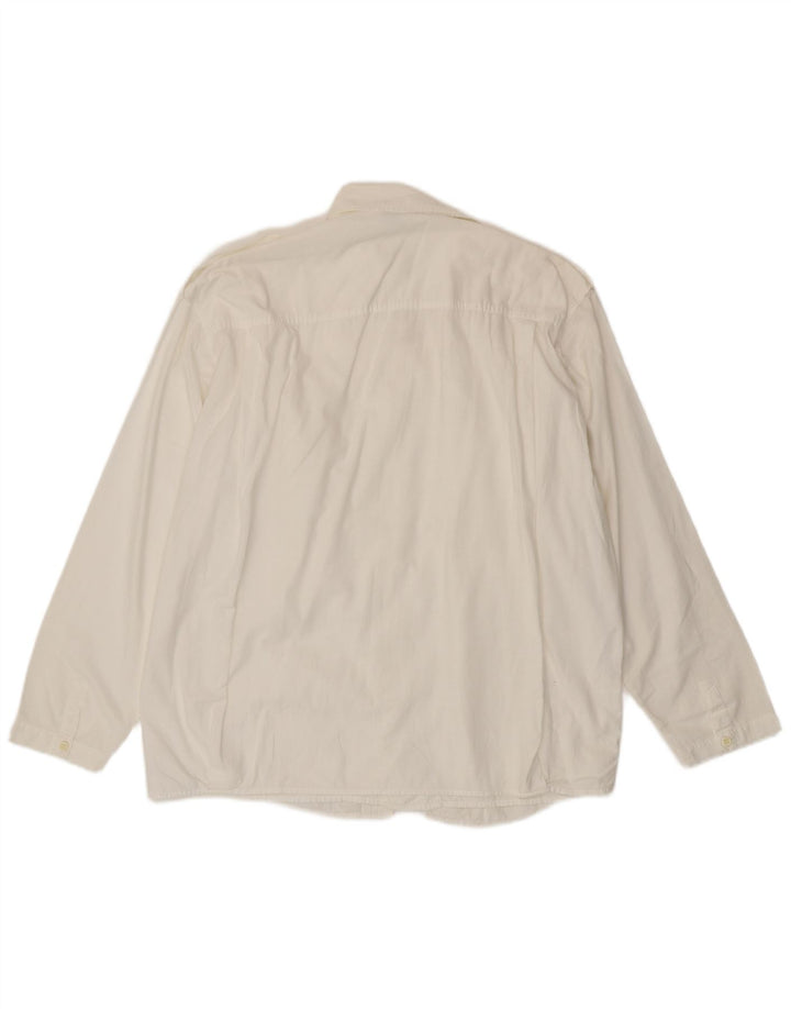 Мужская рубашка в стиле милитари Benetton, средний белый хлопок, хлопок