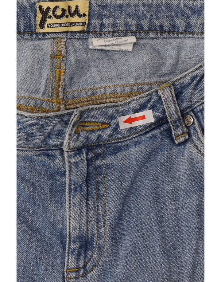 Винтажные женские джинсы Bootcut W32 L28, синие хлопковые