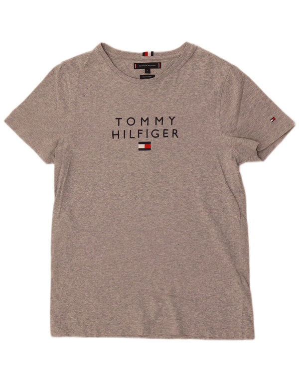 Мужская футболка с рисунком Tommy Hilfiger, маленький серый хлопок с крапинками
