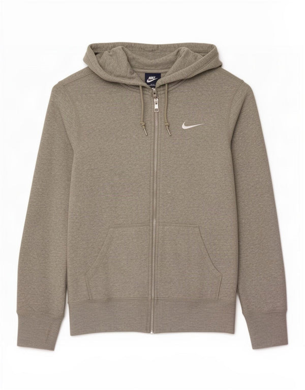 Мужской свитер с капюшоном на молнии Nike, маленький серый хлопок с крапинками