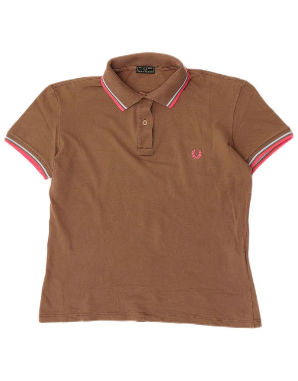 Женская рубашка-поло Fred Perry UK 20 2XL, коричневый хлопок