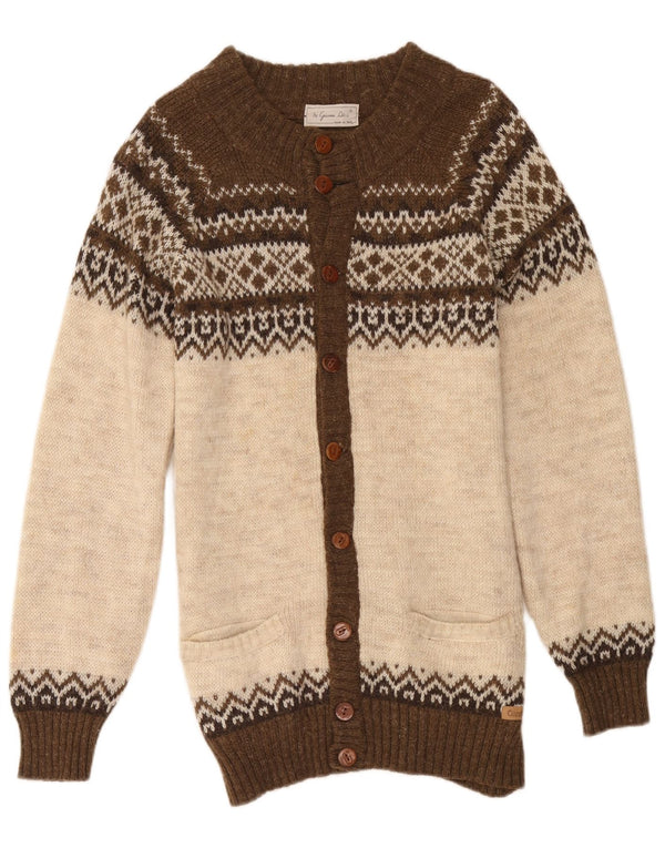 Gianni Abra Женский удлиненный кардиган IT 52 2XL Коричневый Fair Isle