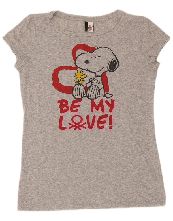 Женская футболка Benetton с рисунком Snoopy Top UK 12, средний серый в крапинку