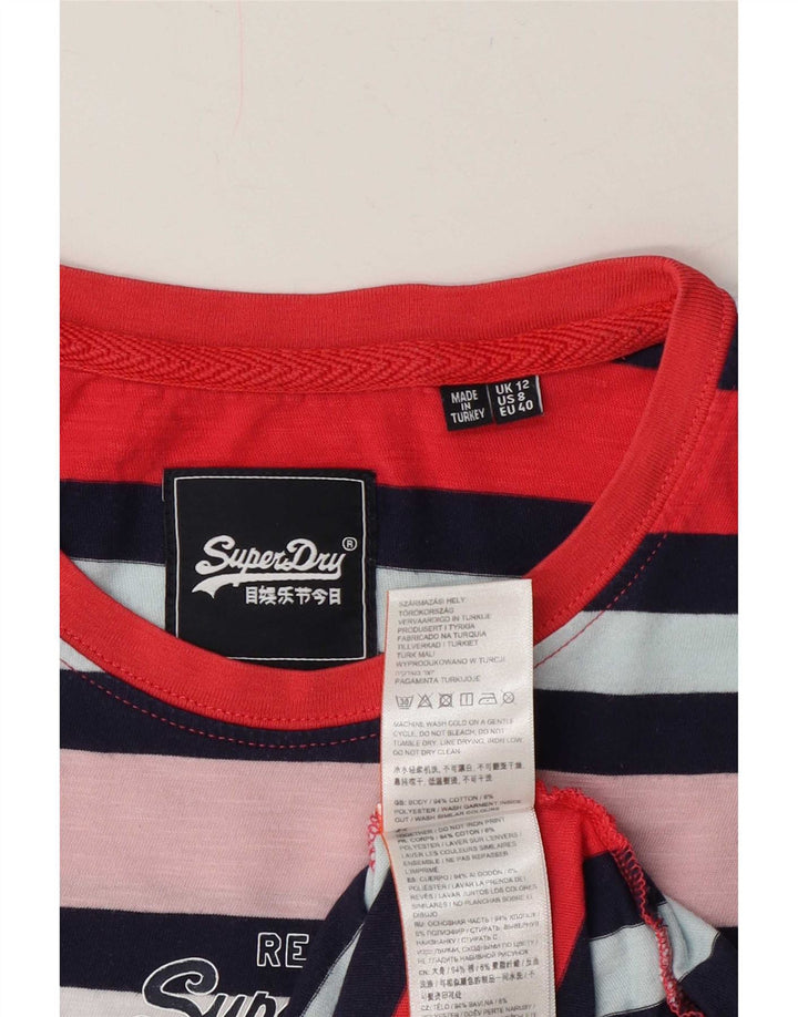 Женская футболка с рисунком Superdry Top UK 12, средний размер, разноцветная полоска