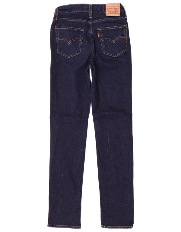 Женские прямые джинсы Levi's 724 с высокой посадкой W28 L32 Темно-синие хлопковые