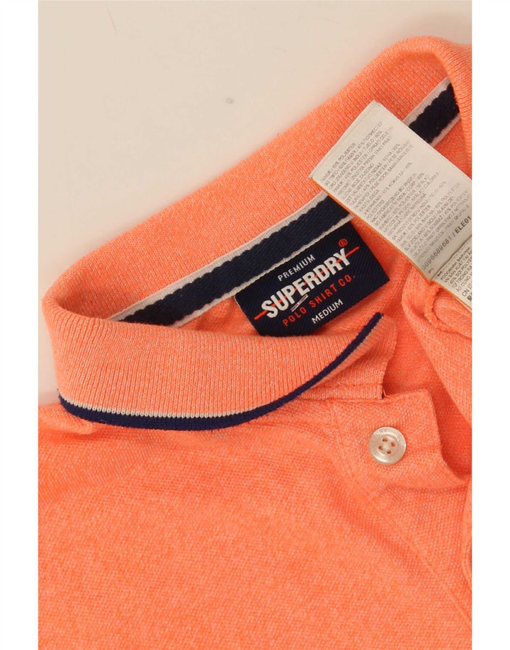 Мужская рубашка-поло Superdry, хлопковая рубашка среднего оранжевого цвета с крапинками