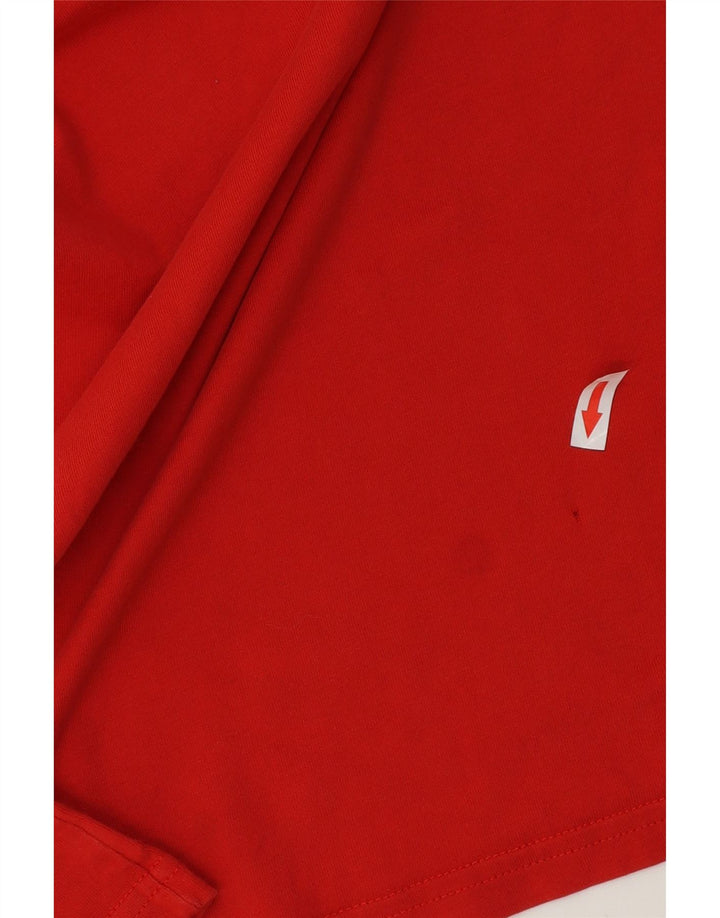 Мужская футболка с рисунком ADIDAS, хлопковый топ среднего красного цвета