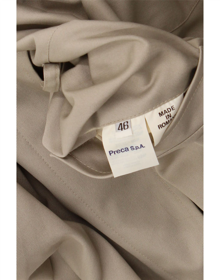 Винтажное женское двустороннее пальто EU 46 XL, бежевое шерстяное пальто