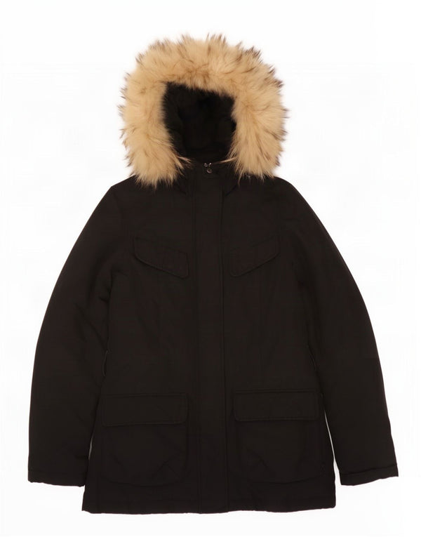 Женская стеганая куртка с капюшоном Woolrich UK 10, маленькая, черная