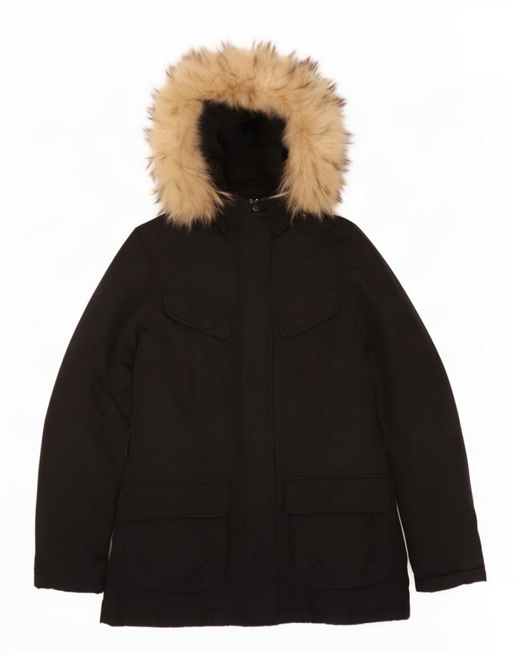 Женская стеганая куртка с капюшоном Woolrich UK 10, маленькая, черная