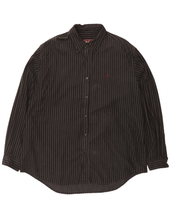 Мужская рубашка Marlboro Classics 2XL из хлопка в коричневую полоску