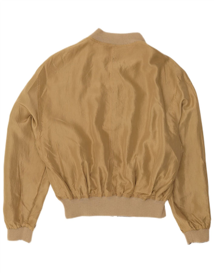 VINTAGE Мужской двусторонний бомбер IT 54 2XL Бежевый Шелк