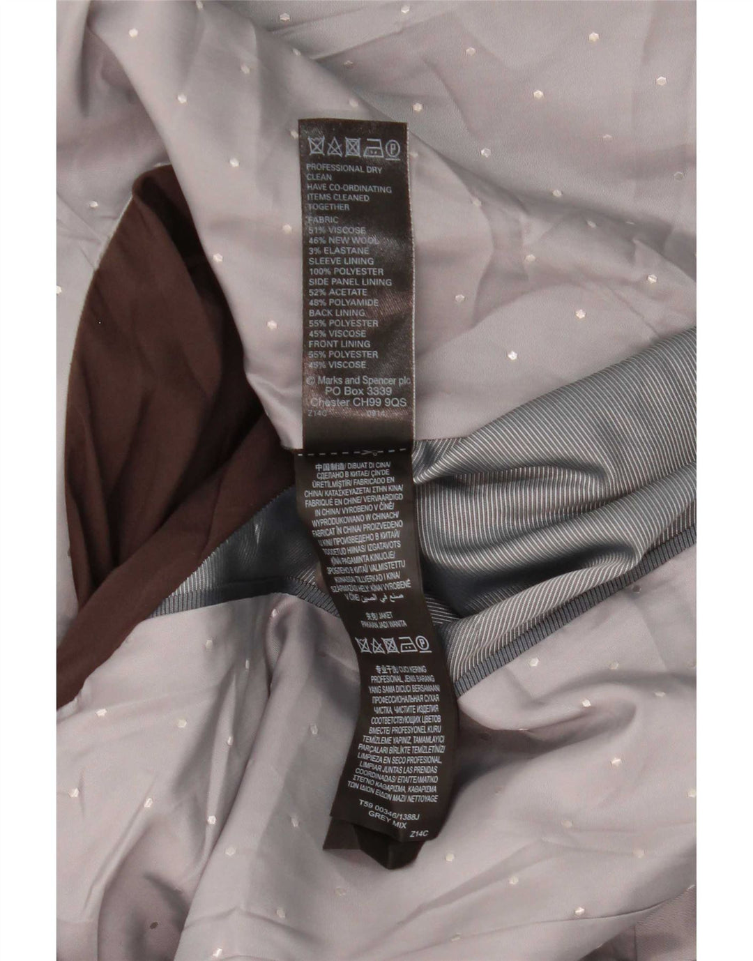 Женский пиджак на 1 пуговице Marks & Spencer UK 18 XL Серый вискоза