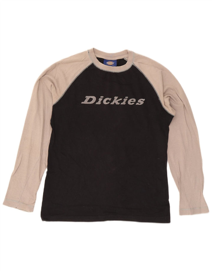 Мужской топ с графическим рисунком Dickies, маленький черный хлопок с длинными рукавами и цветными блоками
